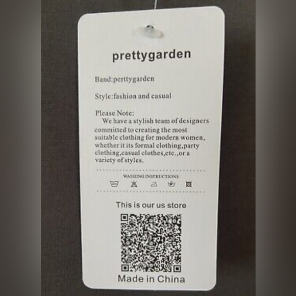 Pretty Garden Women's Long Sleeve Tie Front Dress, medium size. - Picture 3 of 5